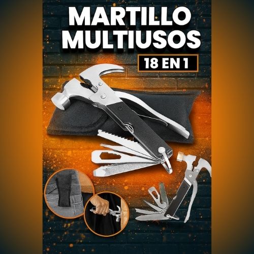 Martillo Táctico Multifuncional 18 en 1 🌟 ¡La herramienta que lo hace todo❗😱